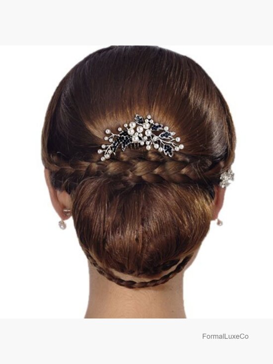 Wedding Hair Side Comb Crystal Simulated Pearl Floral Leaf Branch Bridal Comb main image 6